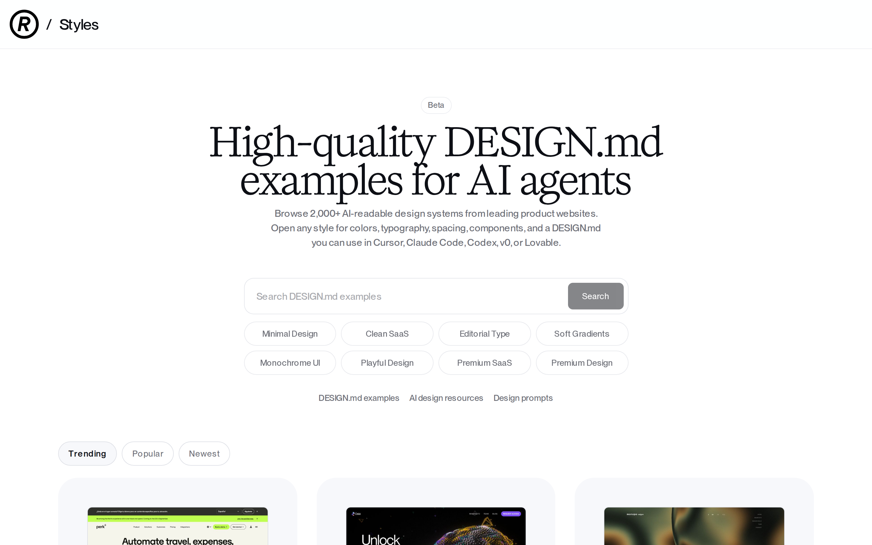 styles.refero.design desktop