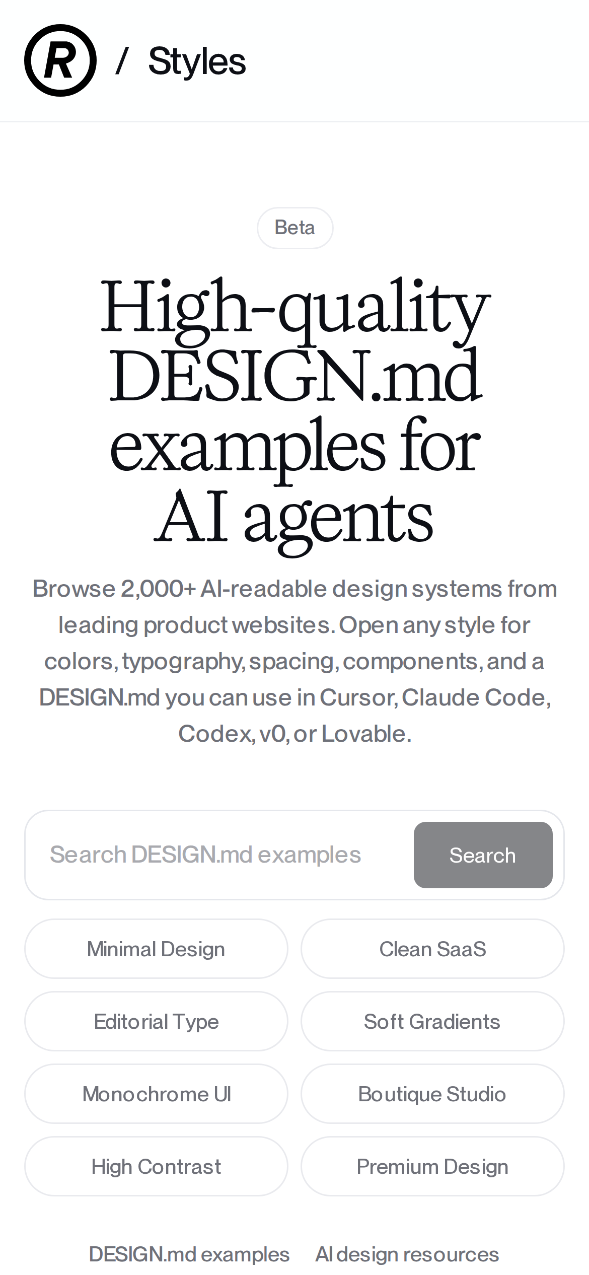 styles.refero.design mobile